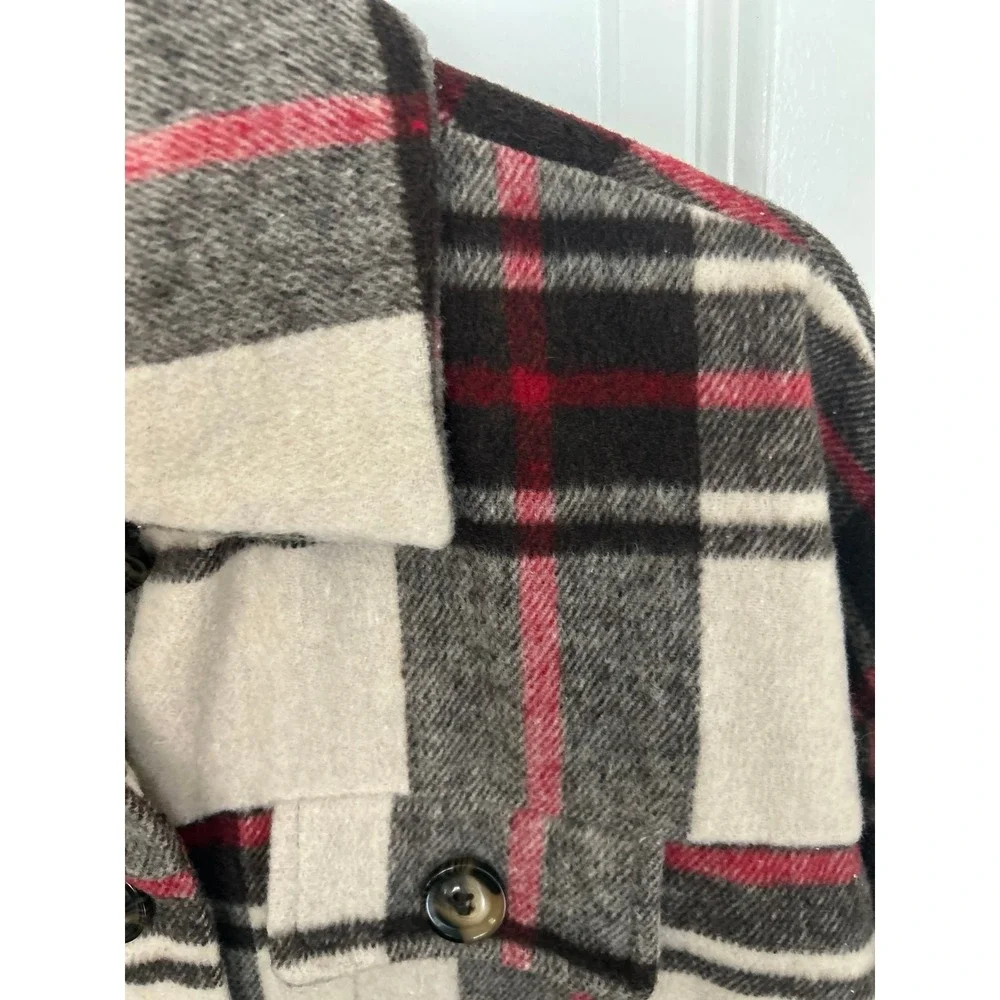 Lularoe‎ Berlin Flannel Front Pockets Jacket Size Small